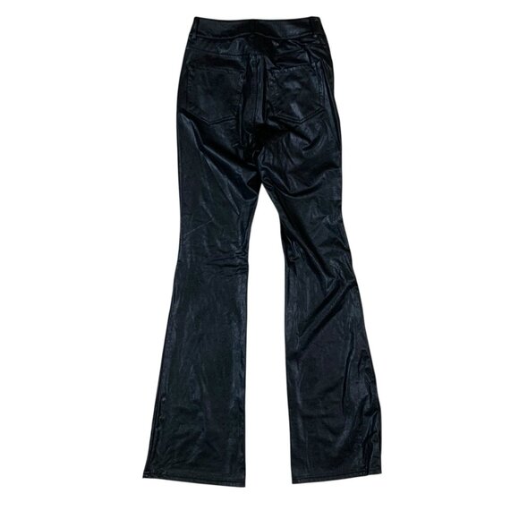 Commando Black Faux Leather Flare Pants XS High Rise Stretch Vegan - Picture 3 of 6